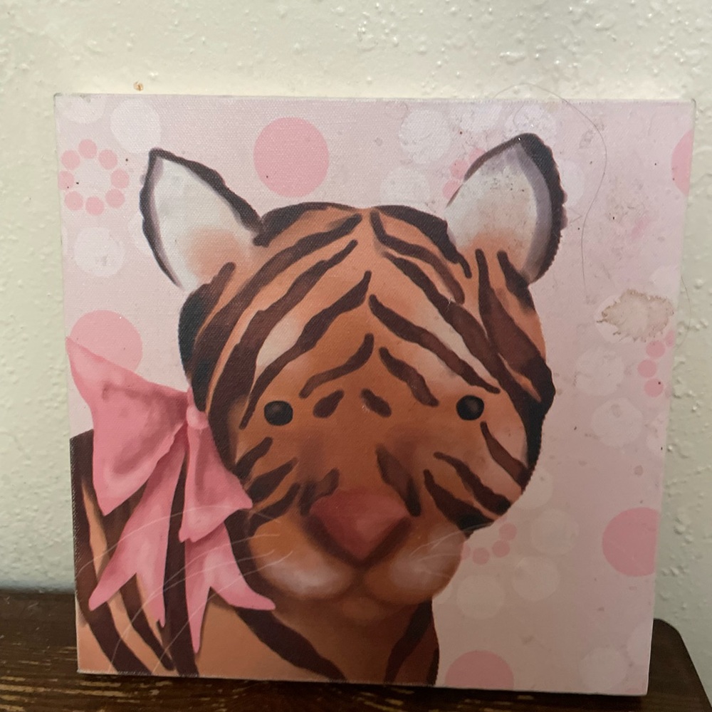 LAUREN ALEXANDRA Ava The Tigress Picture Frame Pink Nursery Animals Print 10x10.